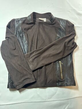 Chico's Dark Brown Suede-Look Jacket